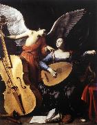 SARACENI, Carlo Saint Cecilia and the Angel sd oil painting on canvas